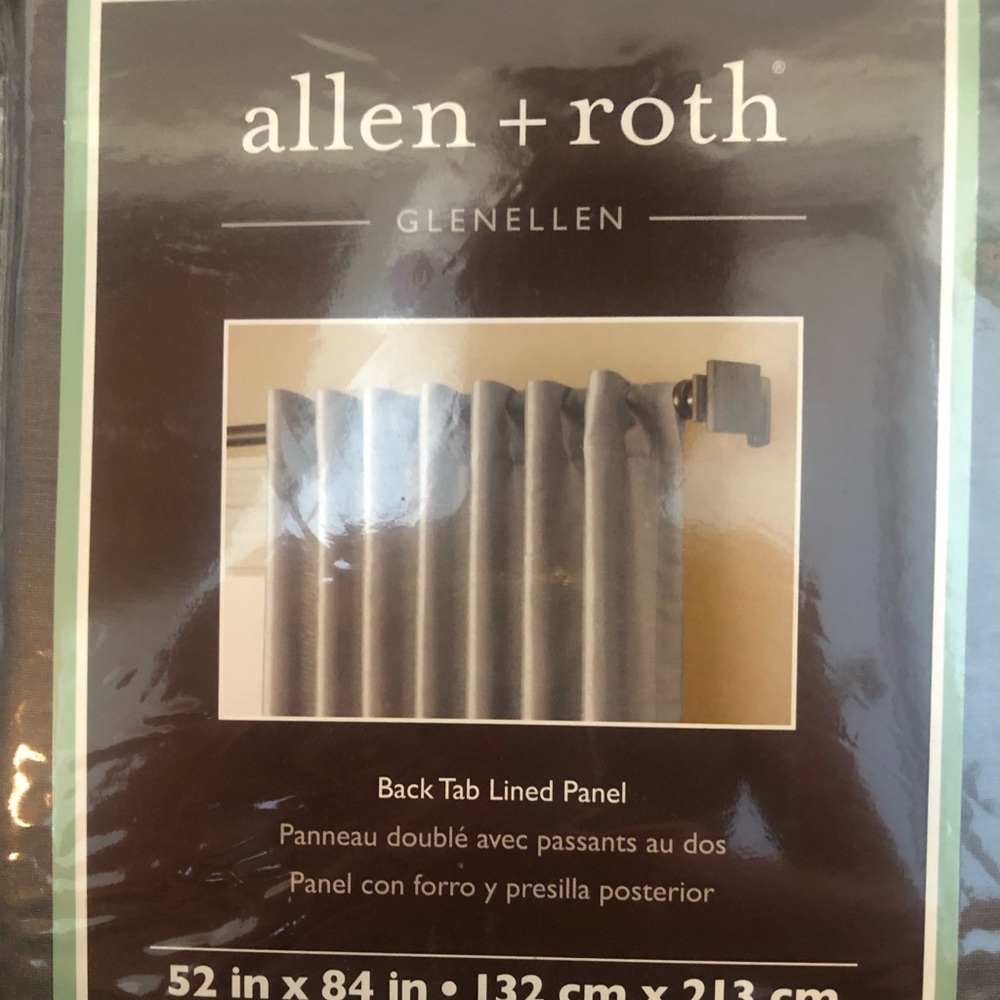 Allen + Roth  - Coal - Back Tab Lined Panel